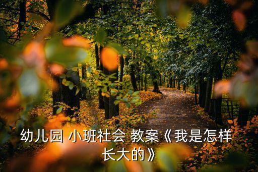 幼儿园 小班社会 教案《我是怎样 长大的》