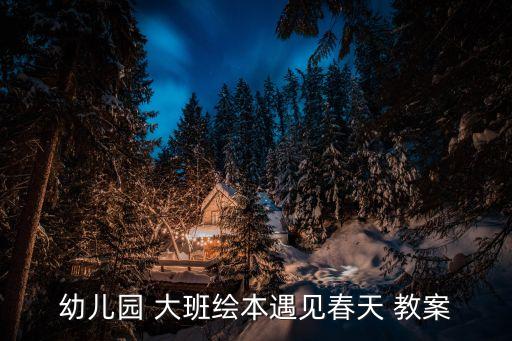 大班绘本故事的教案,幼儿园大班绘本遇见春天教案第一集