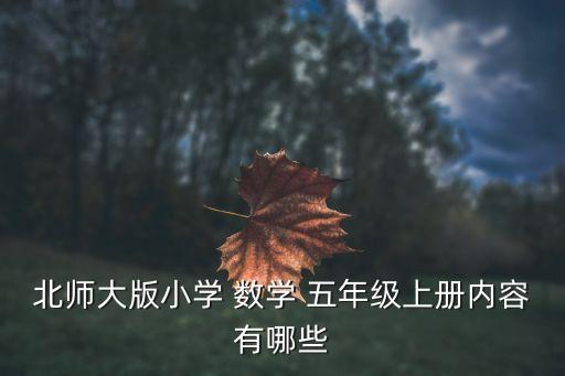 北师大版小学 数学 五年级上册内容有哪些
