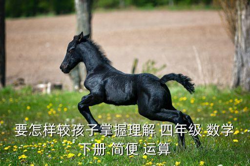 要怎样较孩子掌握理解 四年级 数学下册 简便 运算