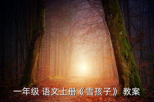 一年级 语文上册《雪孩子》 教案