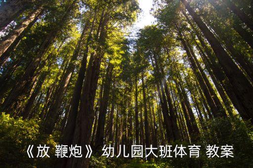 《放 鞭炮》 幼儿园大班体育 教案