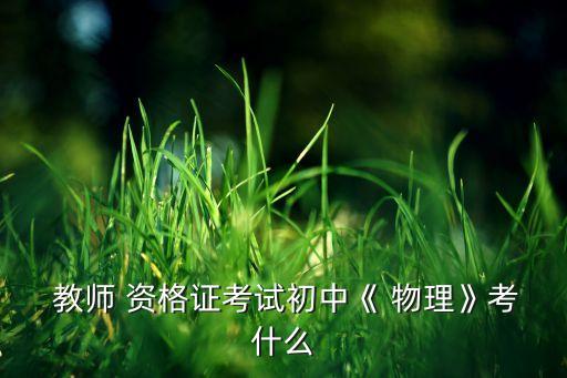  教师 资格证考试初中《 物理》考什么