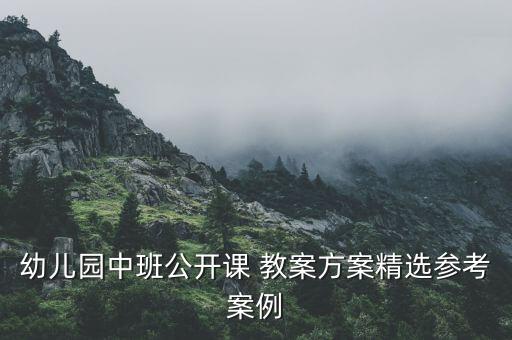幼儿园中班公开课 教案方案精选参考案例