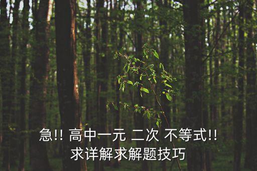 高中数学二次不等式文本教案,一元二次不等式的解法如何写出?