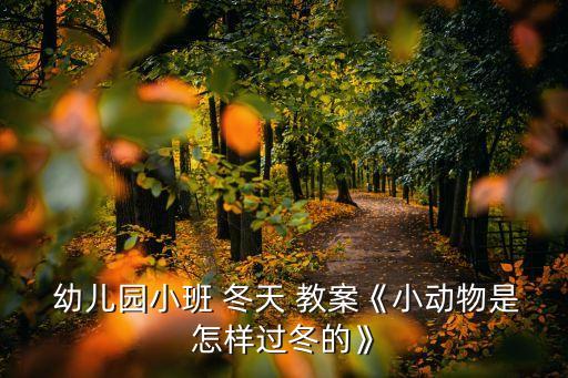  幼儿园小班 冬天 教案《小动物是怎样过冬的》