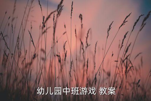  幼儿园中班游戏 教案
