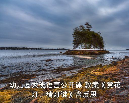 幼儿园教案漂亮的灯,幼儿园大班语文课教案观花灯笼解谜语