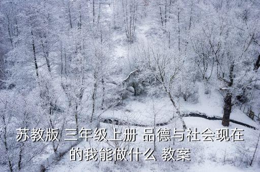 苏教版 三年级上册 品德与社会现在的我能做什么 教案