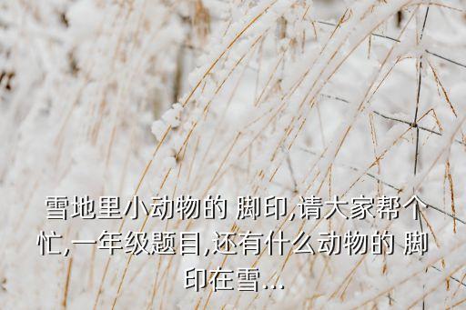  雪地里小动物的 脚印,请大家帮个忙,一年级题目,还有什么动物的 脚印在雪...