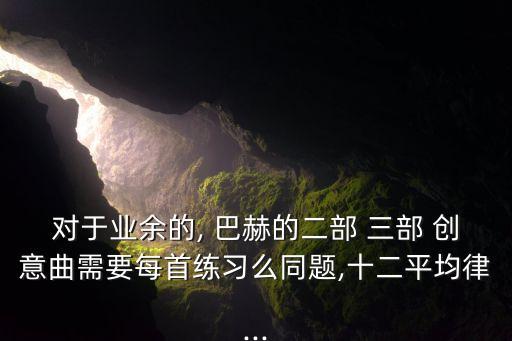 对于业余的, 巴赫的二部 三部 创意曲需要每首练习么同题,十二平均律...