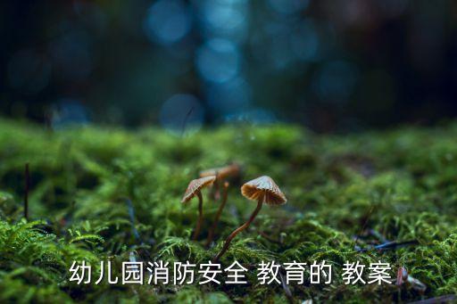  幼儿园消防安全 教育的 教案