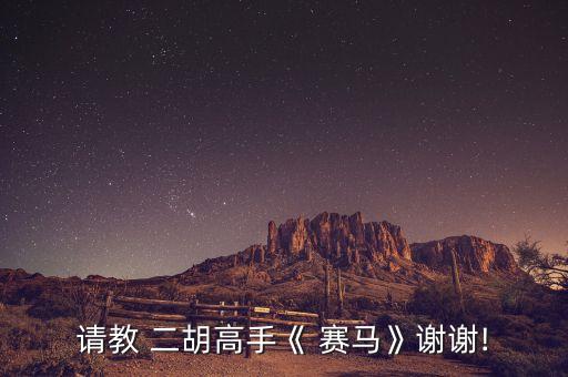 请教 二胡高手《 赛马》谢谢!