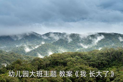 幼儿园大班主题 教案《我 长大了》
