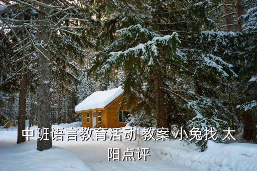 中班语言教育活动 教案 小兔找 太阳点评