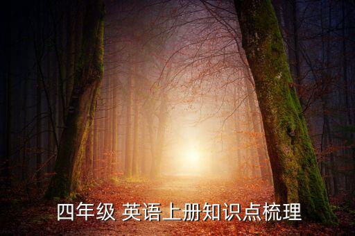  四年级 英语上册知识点梳理