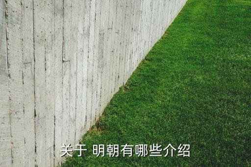 关于 明朝有哪些介绍