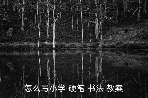 怎么写小学 硬笔 书法 教案