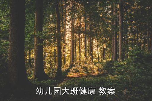 幼儿园大班健康 教案