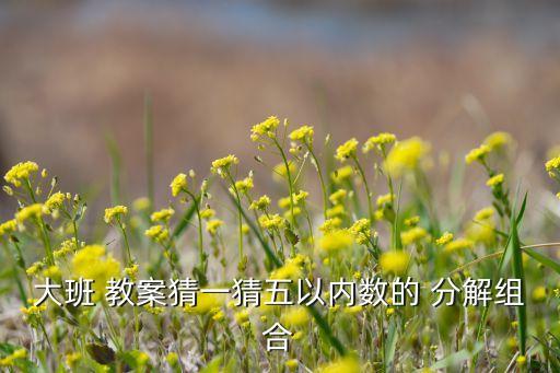 教案《5的组成和分解》,5分解作文
