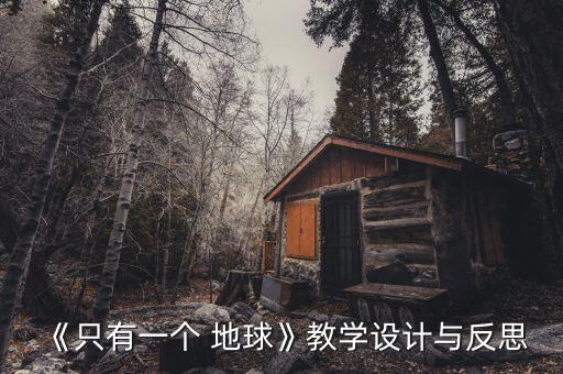 《只有一个 地球》教学设计与反思