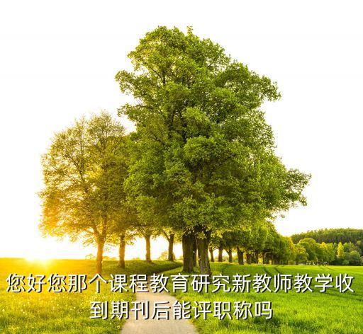 您好您那个课程教育研究新教师教学收到期刊后能评职称吗
