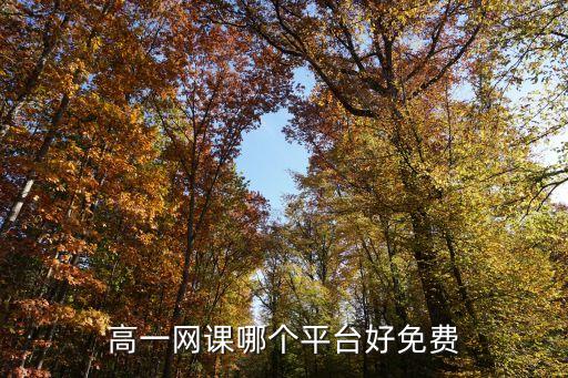 高一网课哪个平台好免费