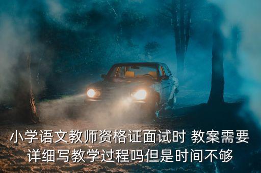 面试教案可以只写教学过程吗，小学语文教师资格证面试时 教案需要详细写教学过程吗但是时间不够