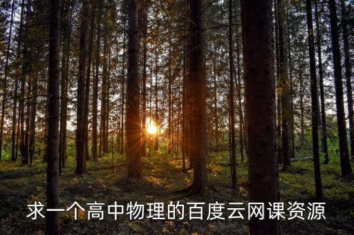 求一个高中物理的百度云网课资源