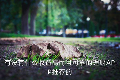 有没有什么收益高而且可靠的理财APP推荐的