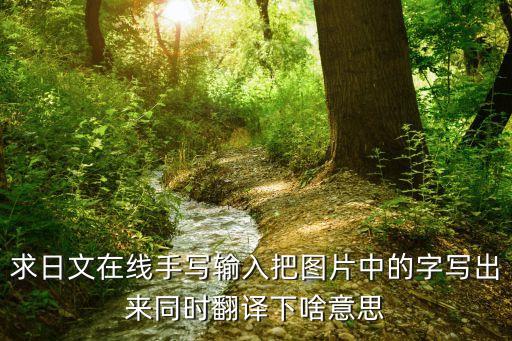 求日文在线手写输入把图片中的字写出来同时翻译下啥意思