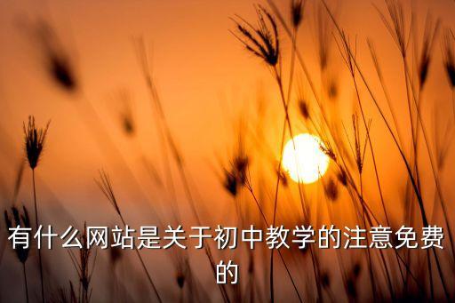 免费的初中教学网站，有什么网站是关于初中教学的注意免费的