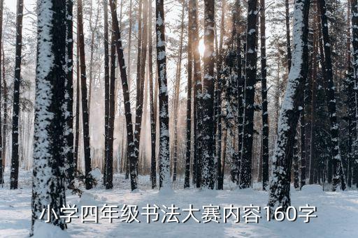 小学四年级书法大赛内容160字