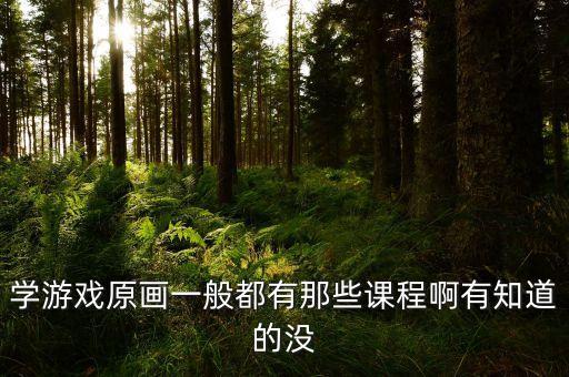 学游戏原画一般都有那些课程啊有知道的没