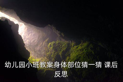 幼儿园小班教案身体部位猜一猜 课后反思