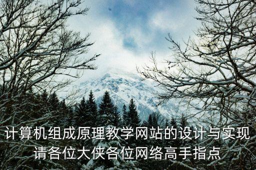 网上教学平台的设计与实现，计算机组成原理教学网站的设计与实现请各位大侠各位网络高手指点