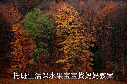 托班生活课水果宝宝找妈妈教案
