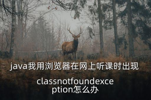 java我用浏览器在网上听课时出现classnotfoundexception怎么办