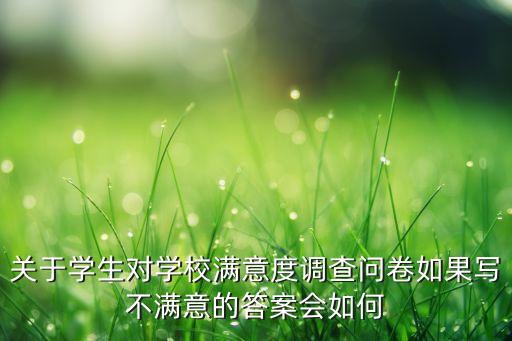 关于学生对学校满意度调查问卷如果写不满意的答案会如何