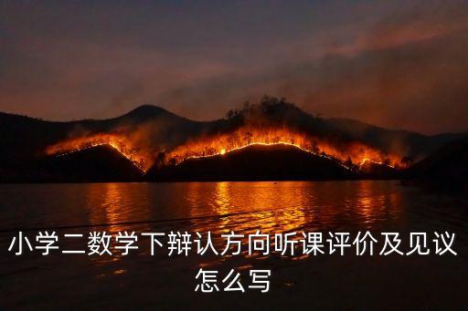 小学二数学下辩认方向听课评价及见议怎么写