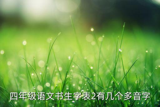 四年级语文书生字表2有几个多音字