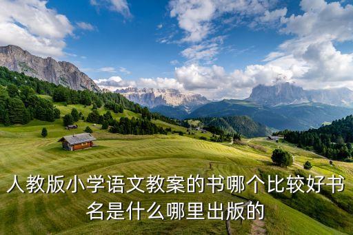 人教版小学语文教案的书哪个比较好书名是什么哪里出版的