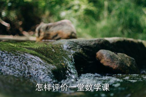 怎样评价一堂数学课