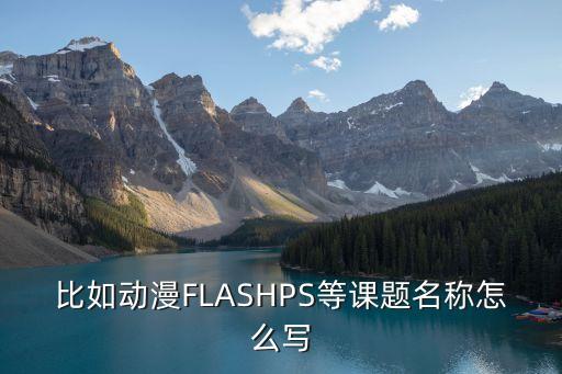 课题研究课题名称怎么写形式，比如动漫FLASHPS等课题名称怎么写