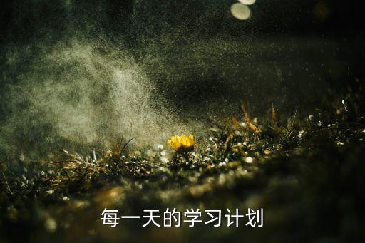 每一天的学习计划