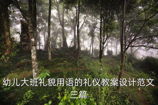 幼儿大班礼貌用语的礼仪教案设计范文三篇