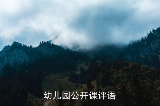 幼儿园公开课评语