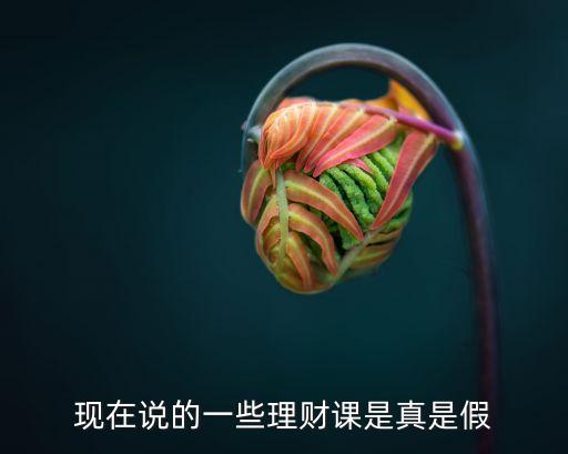 现在说的一些理财课是真是假