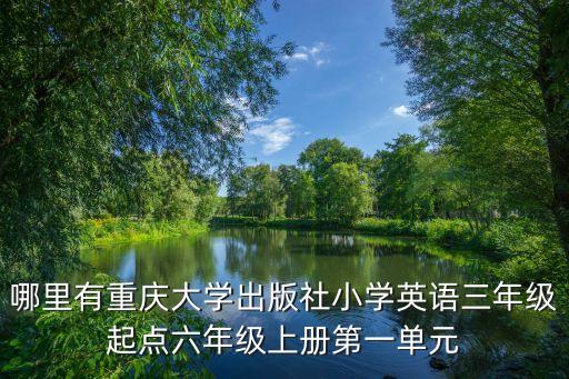 哪里有重庆大学出版社小学英语三年级起点六年级上册第一单元