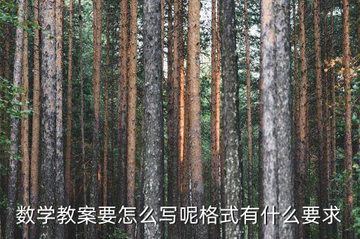 数学教案要怎么写呢格式有什么要求
